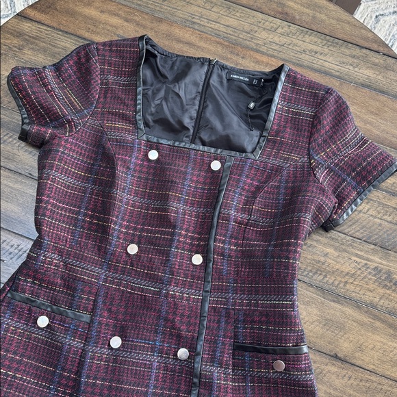 Karen Millen | Check Jacquard Button Front Dress - Picture 8 of 10